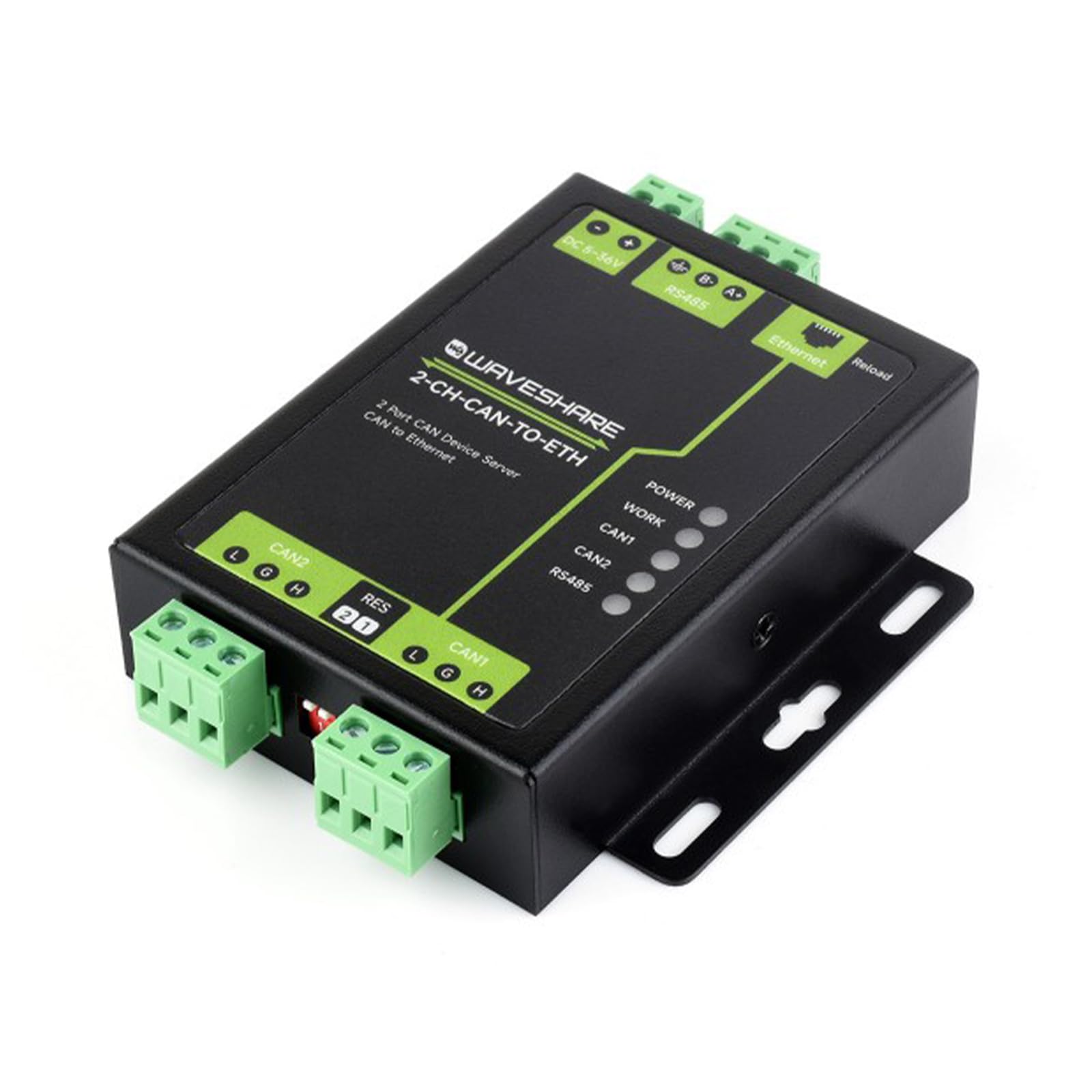 TUOPUONE Qualité industrielle 2-Ch CAN vers serveur Ethernet 2-Ch CAN + RS485 + port Ethernet prend en charge le répéteur CAN/CAN vers RS485 double prise en alliage d'aluminium support mural