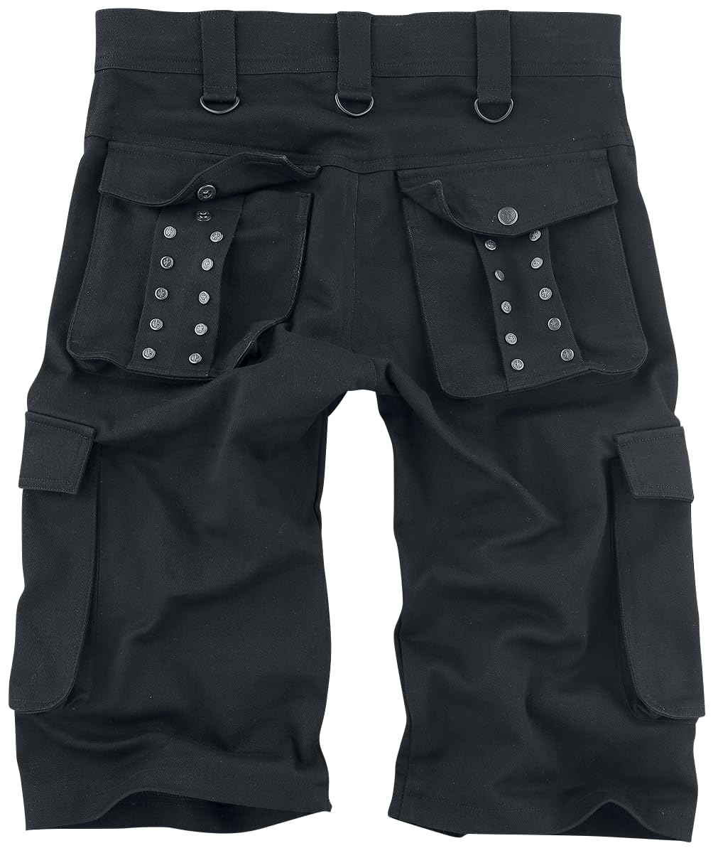 Gothicana by EMP Herren Schwarze Shorts mit Nieten