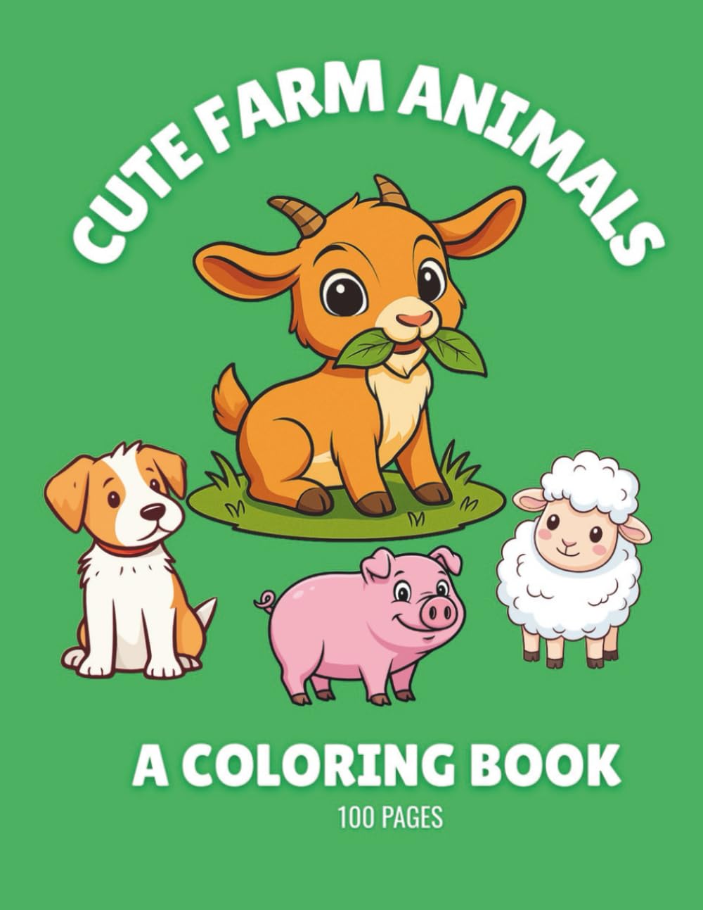 Cute Farm Animals Coloring Book for Kids: 100 Simple & Fun Outlines for Ages 3–8: Easy Farm Animal Coloring for Kids | Simple Outlines for Stress-Free Coloring | Big, Bold Animal Coloring Pages