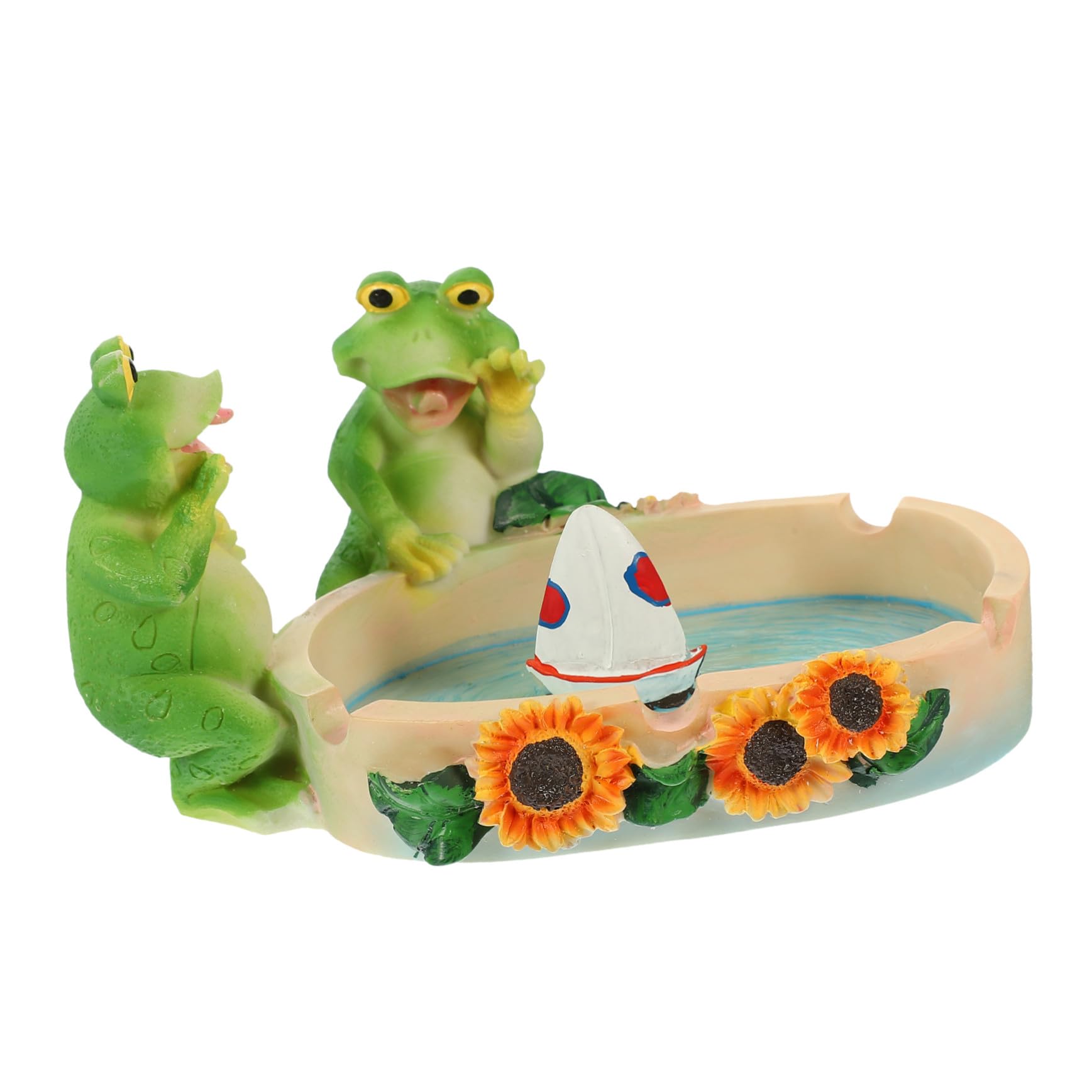 Cendrier en résine grenouille décoratif et vide-poche original de maison