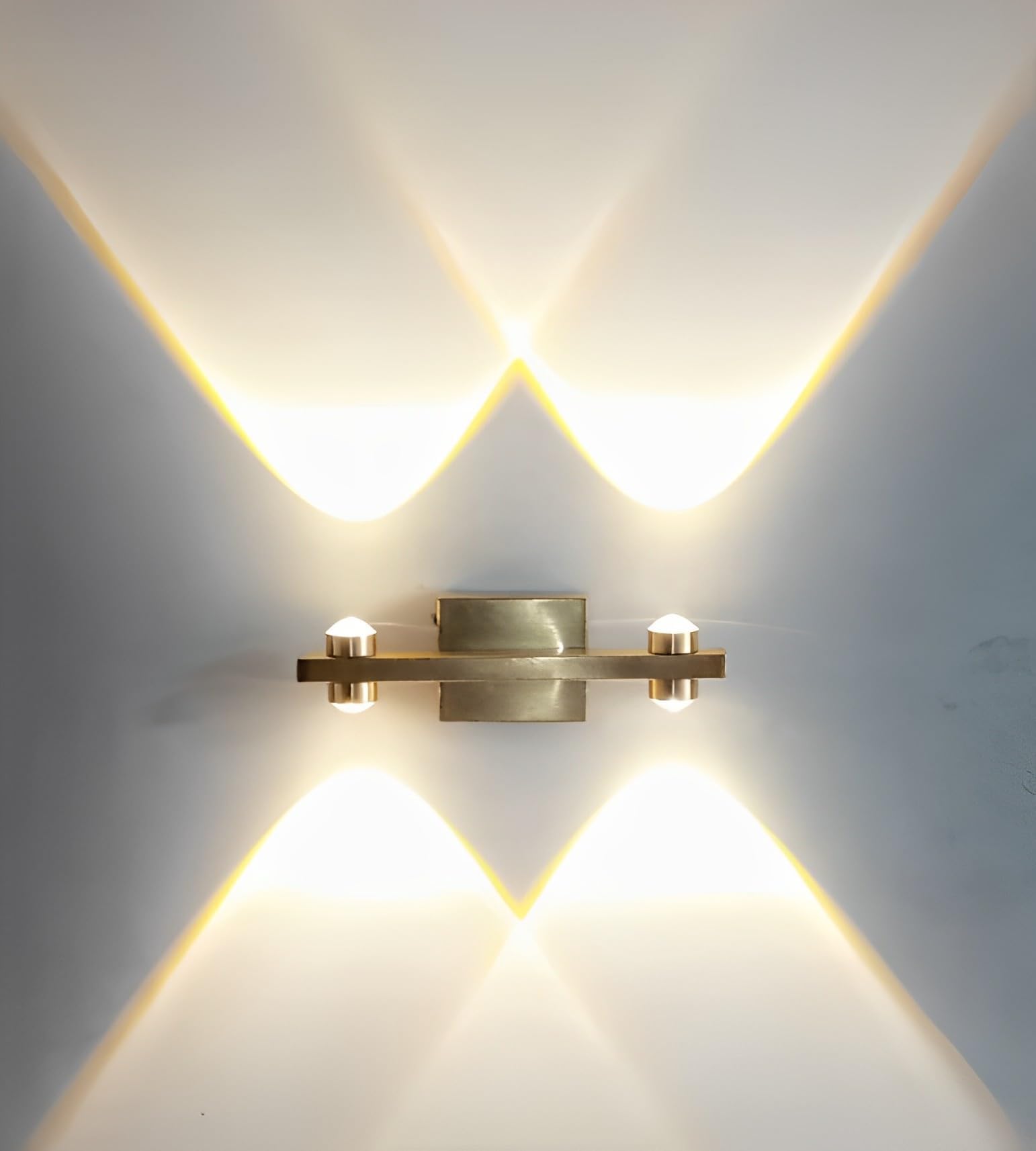 FILLISKALED Luxurious Indoor UP/Down Wall Light Warm White, Shockproof & Rustproof Alluminium Body (2 Up & 2 Down Luxurious Gold)