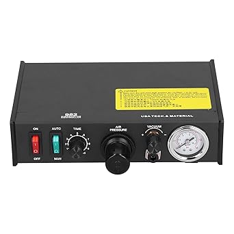 Glue Dispenser, Semi - ?Automatic Glue Dispenser Machine with 0.01ml Minimum Drip Volume And Timer, High Precision 24V DC Solder Paste Liquid Controller Dropper Machine for Circuit(AC220-240V EU)