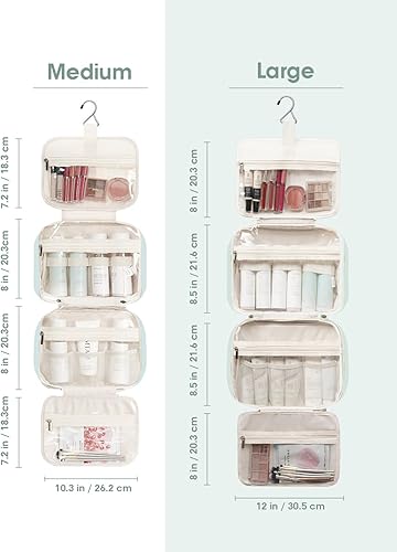 Miniatura 3 de Narwey Neceser colgante para mujer, bolsa de artículos de tocador para viaje, tamaño esencial, accesorios, A-verde menta, Large (4