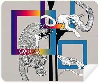 Animal Leopard Lizard Snake Pattern Cleaning Cloth Screen Cleaner 2pcs Suede Fabric