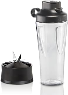 Bosch Zubehör Set MMZBTK1B aus ToGo-Flasche und Messer, für Küchenmaschine OptiMUM/Serie 6 / Serie 8, Standmixer VitaPower Serie 4 / Serie 2, 600 ml, bruchsicher, mit Deckel, spülmaschinenfest