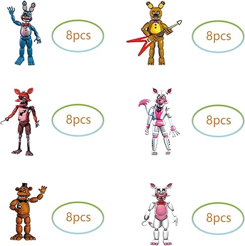 Miniatura 4 de Freddy Five Nights Cupcake Toppers Five Nights - Suministros para fiestas de cumpleaños de cinco noches