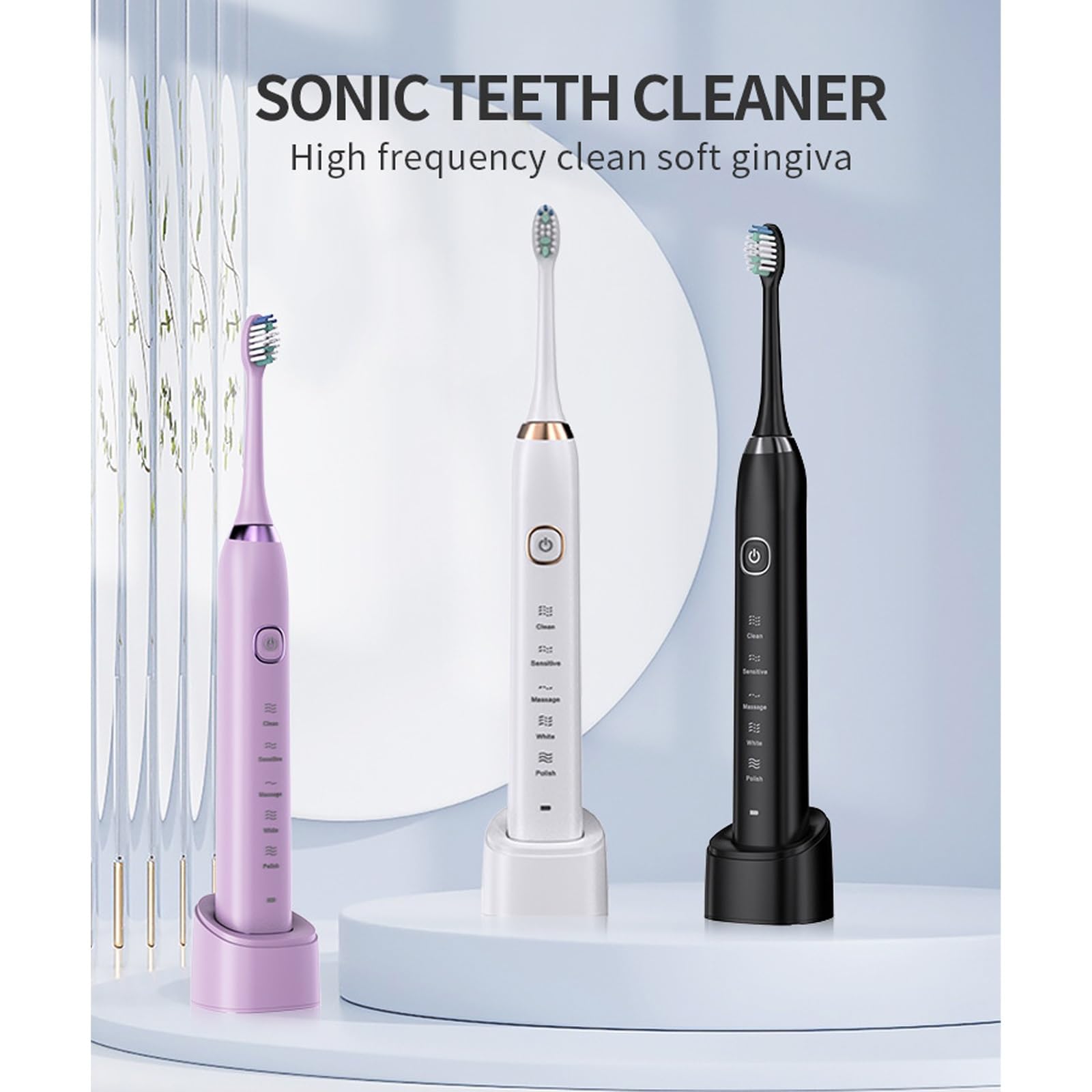 Cepillo De Dientes Eléctrico Osmo Maxclean 2.0 for Adultos Con 8 Cabezales, 5 Modos Limpieza, 42 000 Ciclos/Min, Resistencia Al Agua Ipx7, Temporizador 2 Minutos Y Recordatorio 30 Segundos(BLUE)