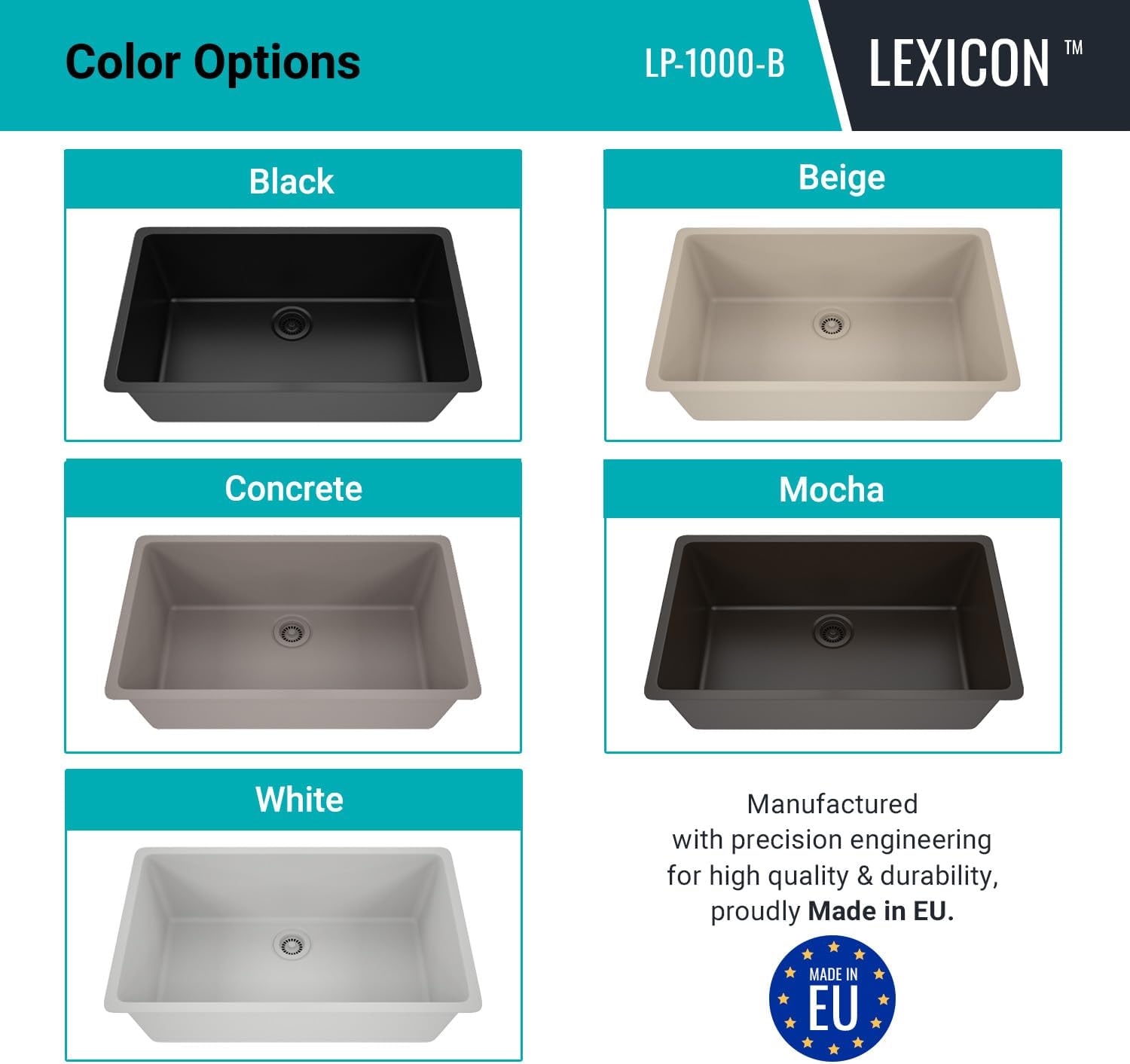 32" x 19" Quartz Kitchen Sink, Single Bowl Kitchen Sinks, Drop-in, Undermount Sink, Granite Composite Galaxy Beige Kitchen Sink, Includes Grid, Strainer, Flange, LP-1000-B