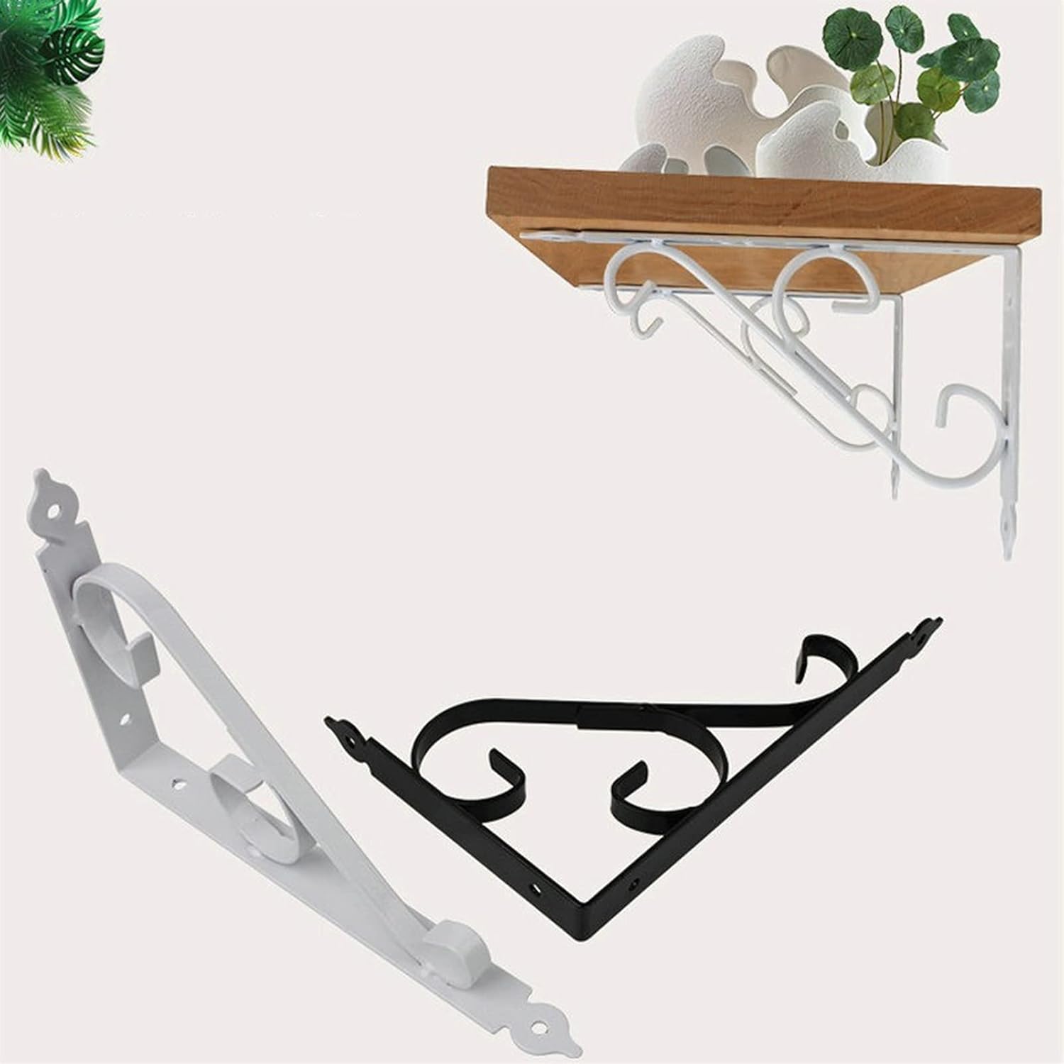Shelves,Shelf Brackets,Decorative Shelving Brackets and Supports for Shelf, 2 Pack, L Shape Metal Shelf Bracket, (Color : Black, Size : H 126mm x L 200mm(5x8Inch))
