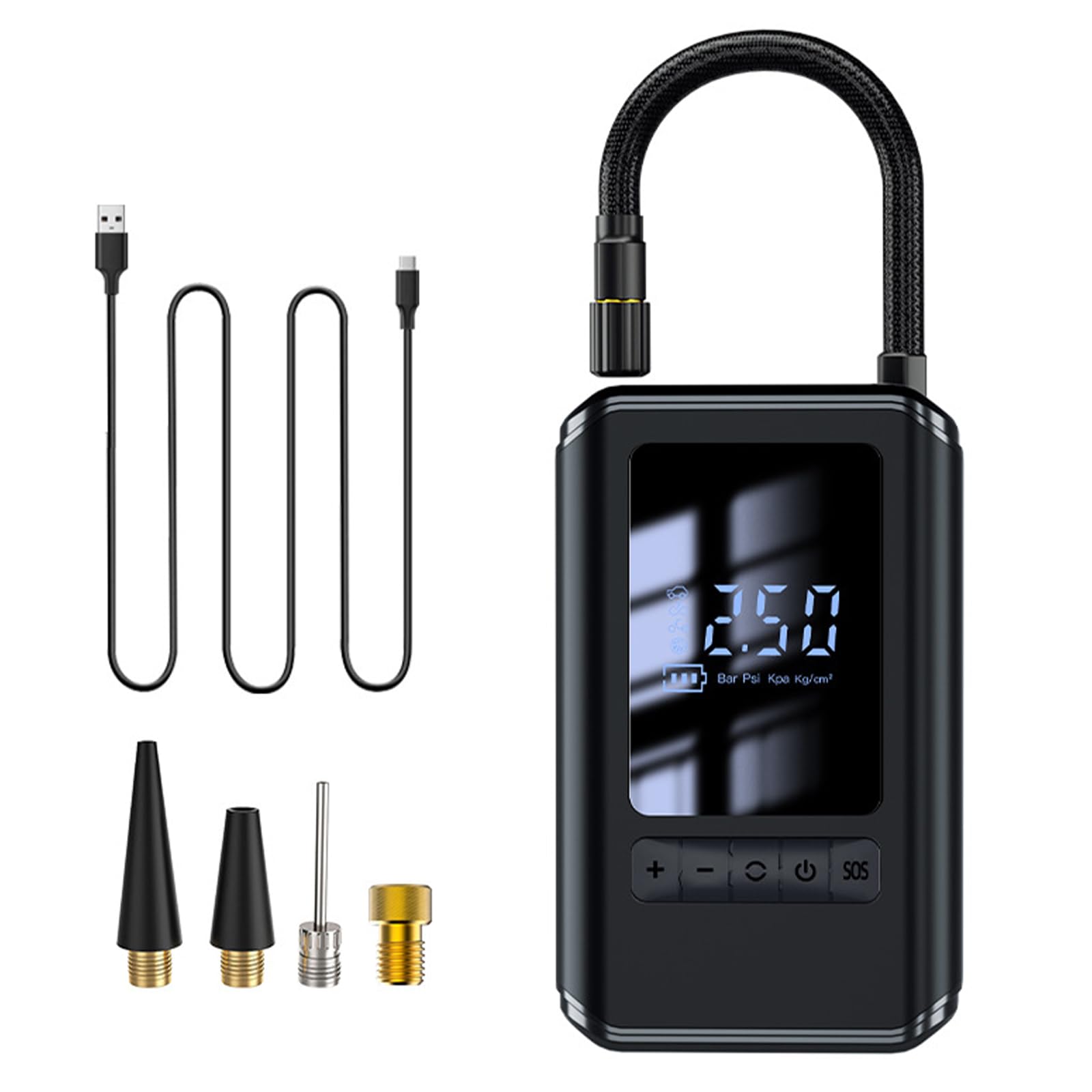 Crffz Digital Tire Inflator Portable Air Compressor Air Pumps With Flashlight Pressure Gauge Tire Inflator Car Pumps