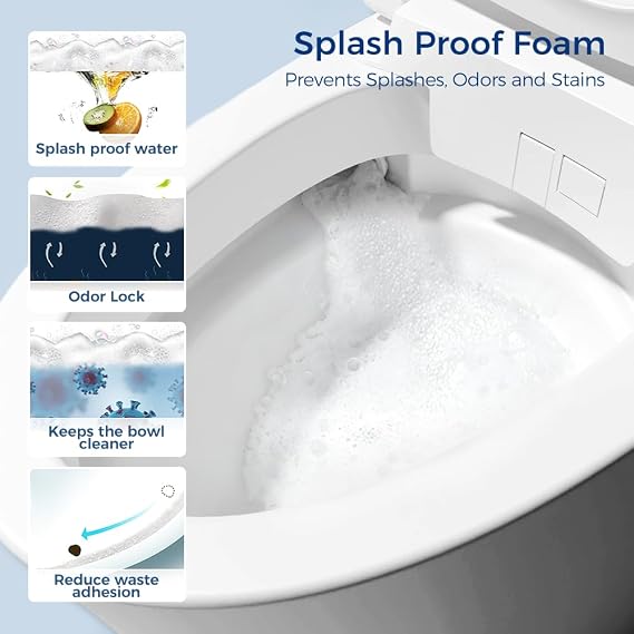 EPLO Smart Toilet,One Piece Bidet with Foam Shield,Auto Flush E16