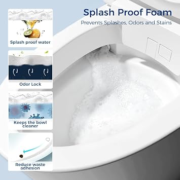 EPLO Smart Toilet,One Piece Bidet with Foam Shield,Auto Flush E16