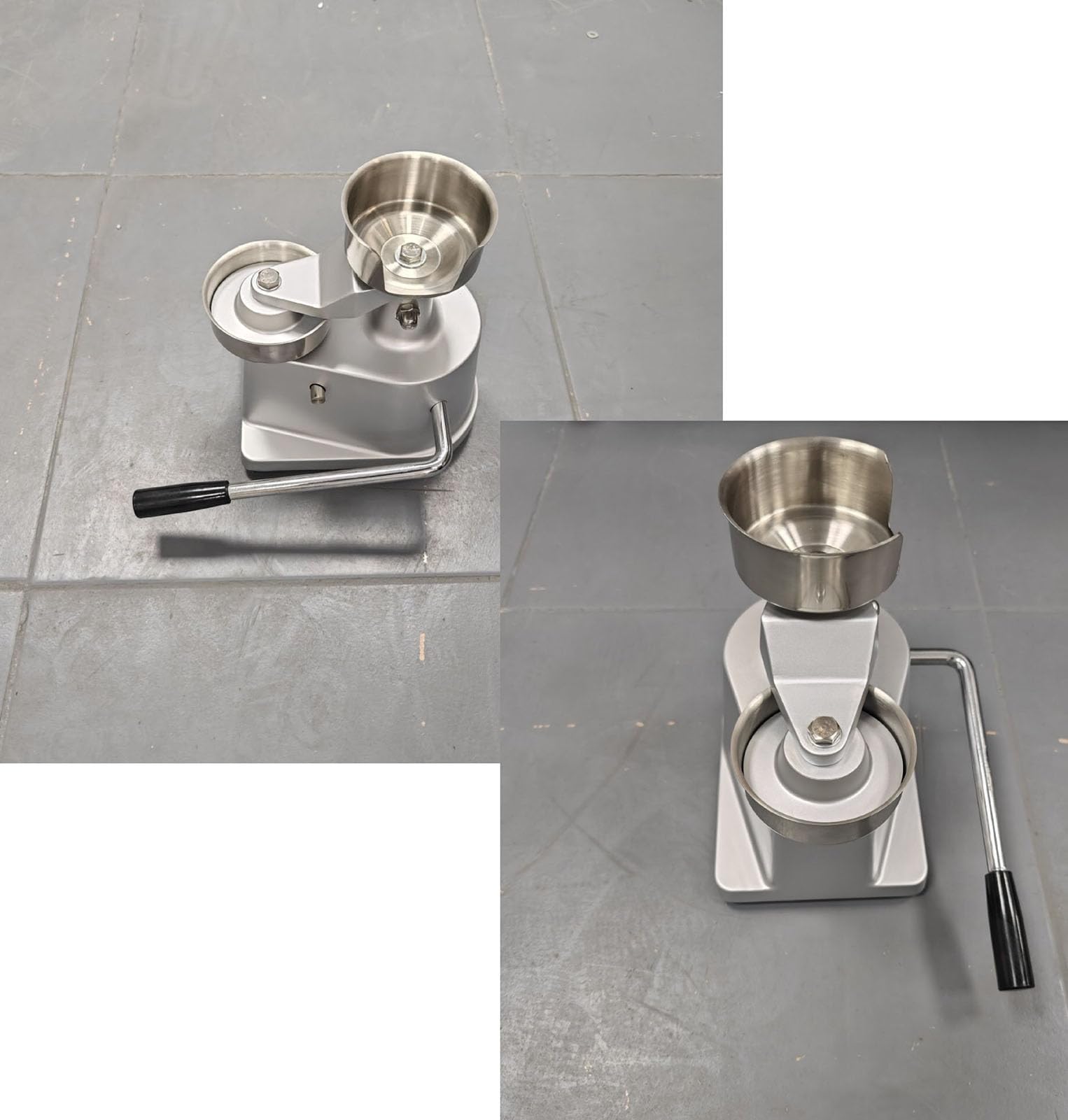 Runde Burgerpresse Manuell, Patty-Former mit Edelstahlteilen für Gartengrill, Street Food, Catering und kleine Gastronomiebetriebe,Pressing ⌀130mm