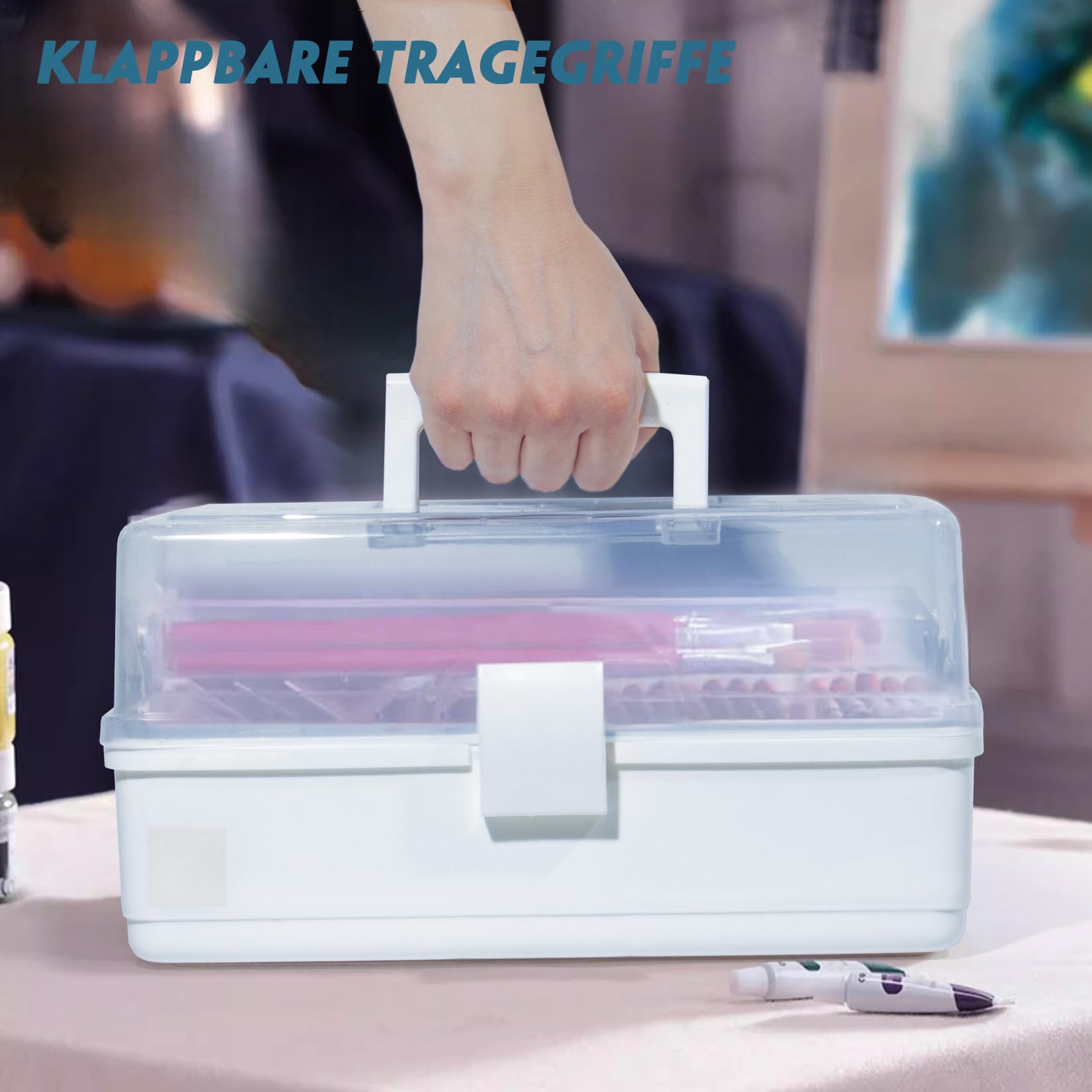 ZEONHEI 6 Stück 36 Fächer Aufbewahrungsbox, Klar Klein Kunststoff