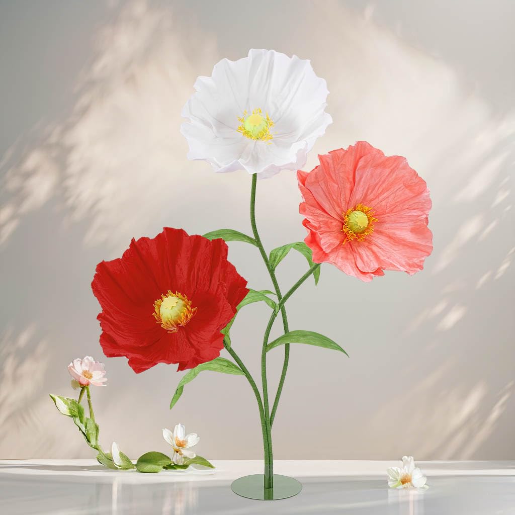 Photo 1 of LJIE-House Large Paper Flowers - Set of 3, 5.6 Ft Tall