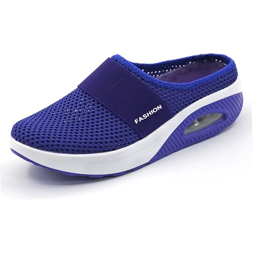 Diabetic Air-Cushion Slip-On Walking Shoes, Orthopedic Diabetic Slippers, with Arch-Support for Women