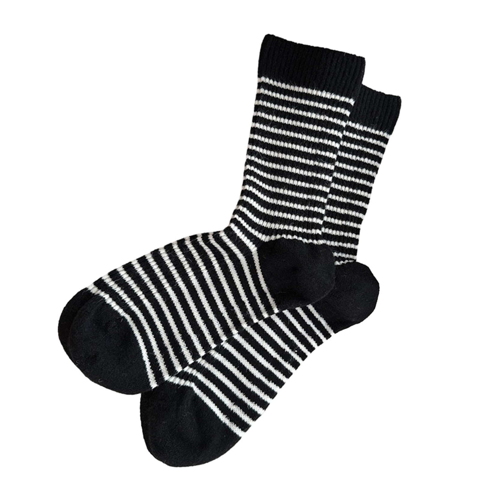 Zksbdxz Sock,Vintage Striped Winter Thermal Warm Socks for Women Thicken Faux Wool Ribbed Knit Breathable Boot Socks