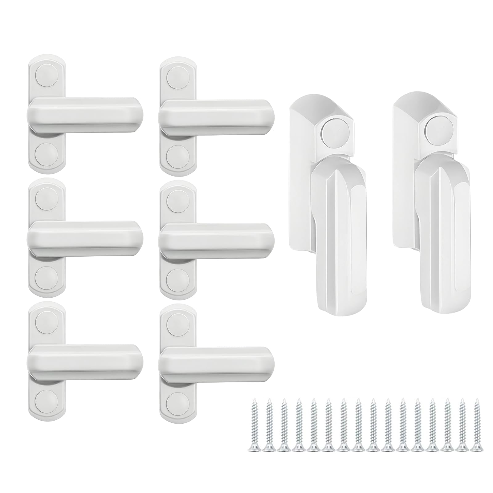 Crozgan 8Pcs Sash Jammers Window Locks with Screws Sash Blocker Jammer Security Locks Anti-Theft for UPVC/PVC Doors Windows