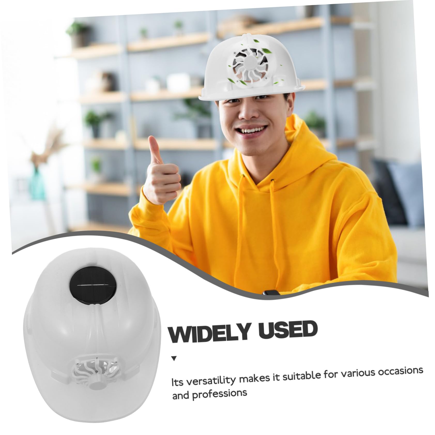 ULTECHNOVO Ventilador de Casco protección Solar Protección contra el Sol Casco Impermeable Casco de Ventilador Solar Sombreros de Sol para Hombres Sombreros de Visera para Hombres
