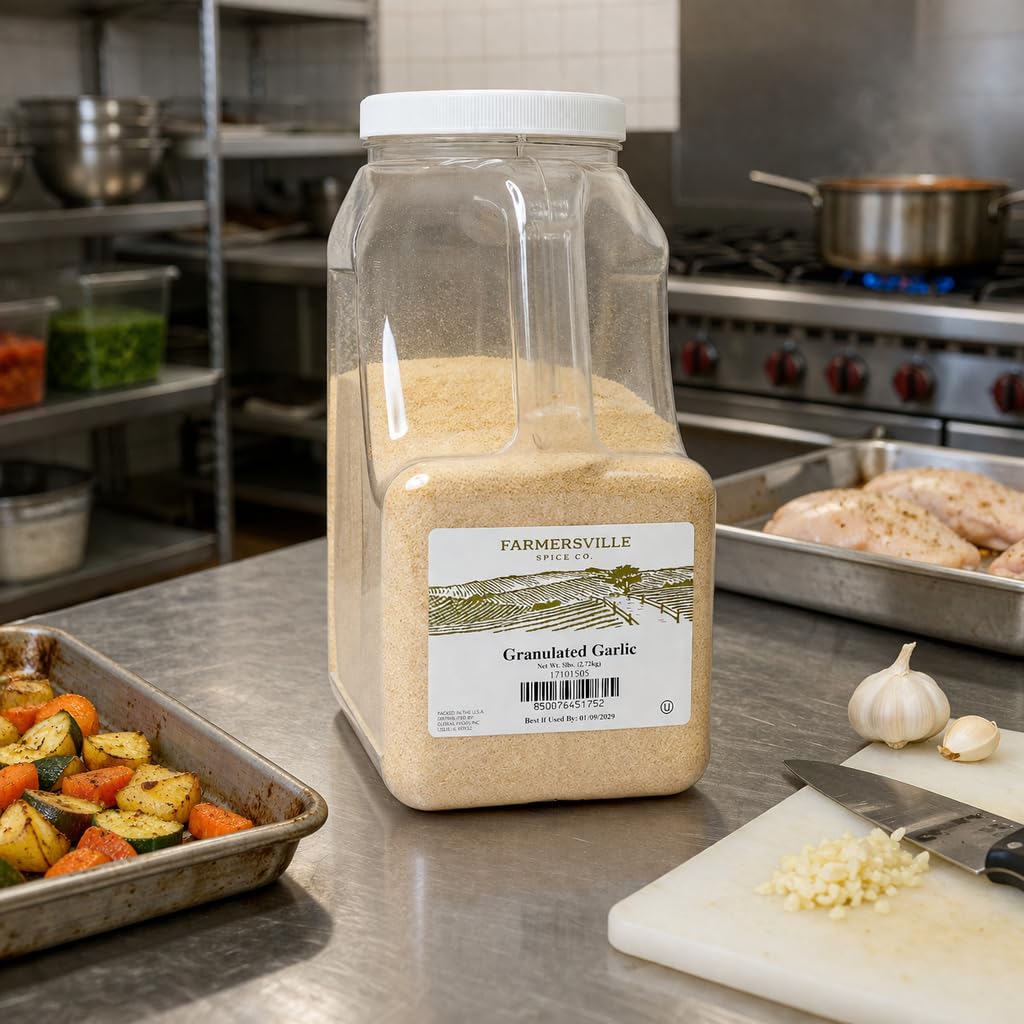 Farmersville Spice Co. Bulk Granulated Garlic - 5 lb Jar