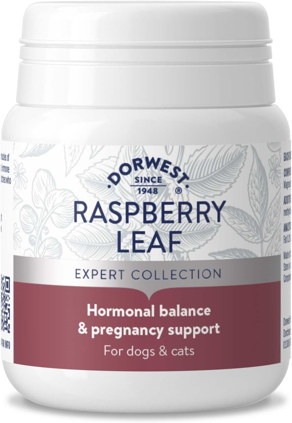 Dorwest Raspberry Leaf Tablets for Dogs And Cats, 100 Tablets, Pregnancy Support For Pets – For Natural Hormonal Balance and Phantom Pregnancies