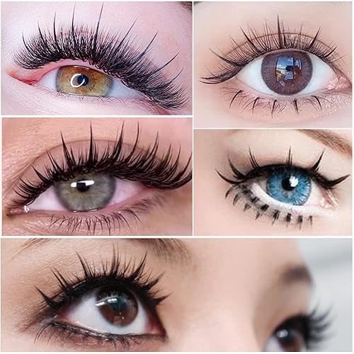 Miniatura 7 de Autoinjerto cola de pez AM en forma de pestañas de un solo racimo pelo mezclado 6 filas pestañas postizas