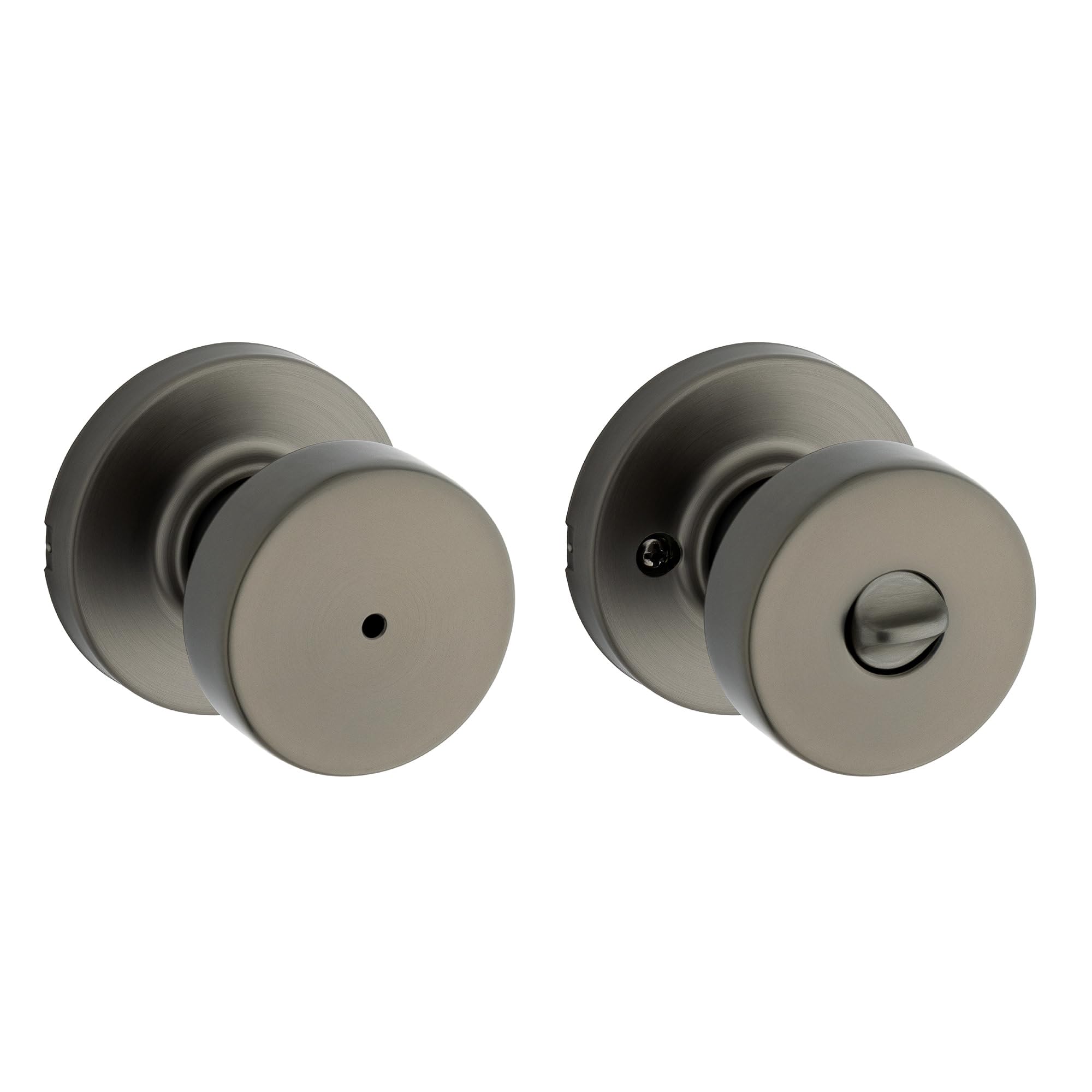 Kwikset Pismo Interior Round Privacy Door Knob with Lock, Door