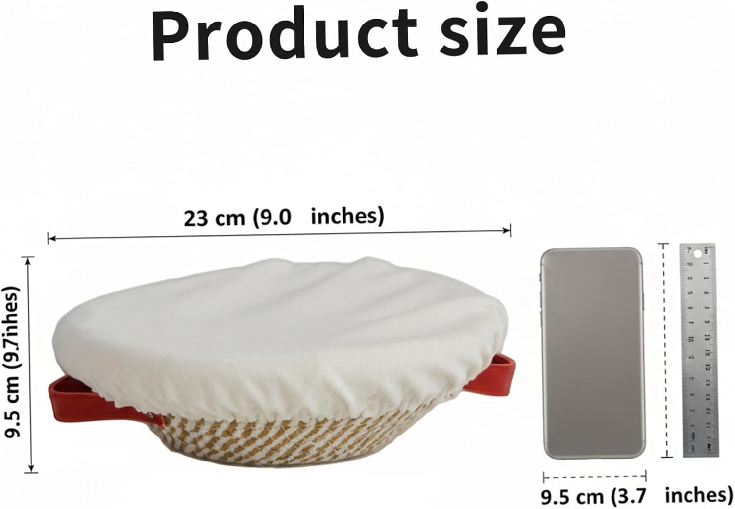 Bread Proofing Basket, 9 Inch Round Proofing Basket with Linen Liner & Dual Handle, Sourdough Bread Baking Supplies