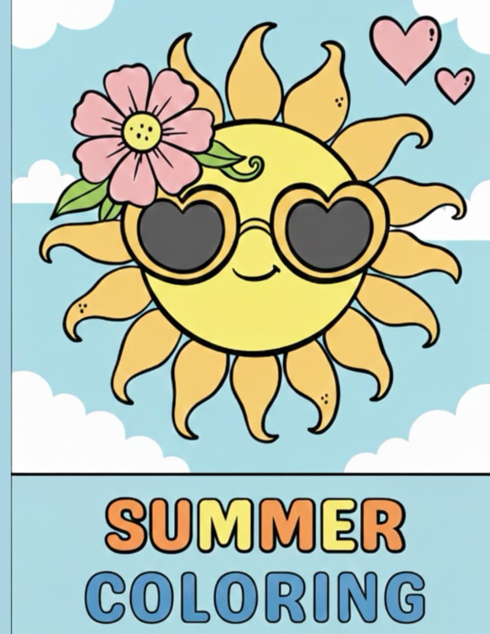 Großes SUMMER COLORING Malbuch: 28 sonnige Motive zum Ausmalen & Englisch lernen (A4)