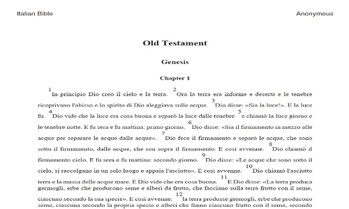 La Bibbia è in italiano – vue 5