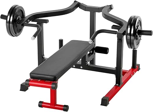 Miniatura 12 de VEVOR Chest Press Machine, Bench Press Set, Adjustable Flat Incline Bench with Independent Converging Arms, Upper Chest Equipment, Fitness Home Gym