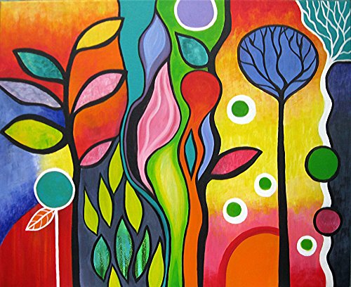 5D Diamond Painting Kit DIY Craft Set Full Drill Round - Abstract Flowers Landscape Art by USA Based Artist. 13” x 17” Inch Drill Area, 40x50cm Canvas. Pour-Spout Tray, Tweezers, Quality Fabric