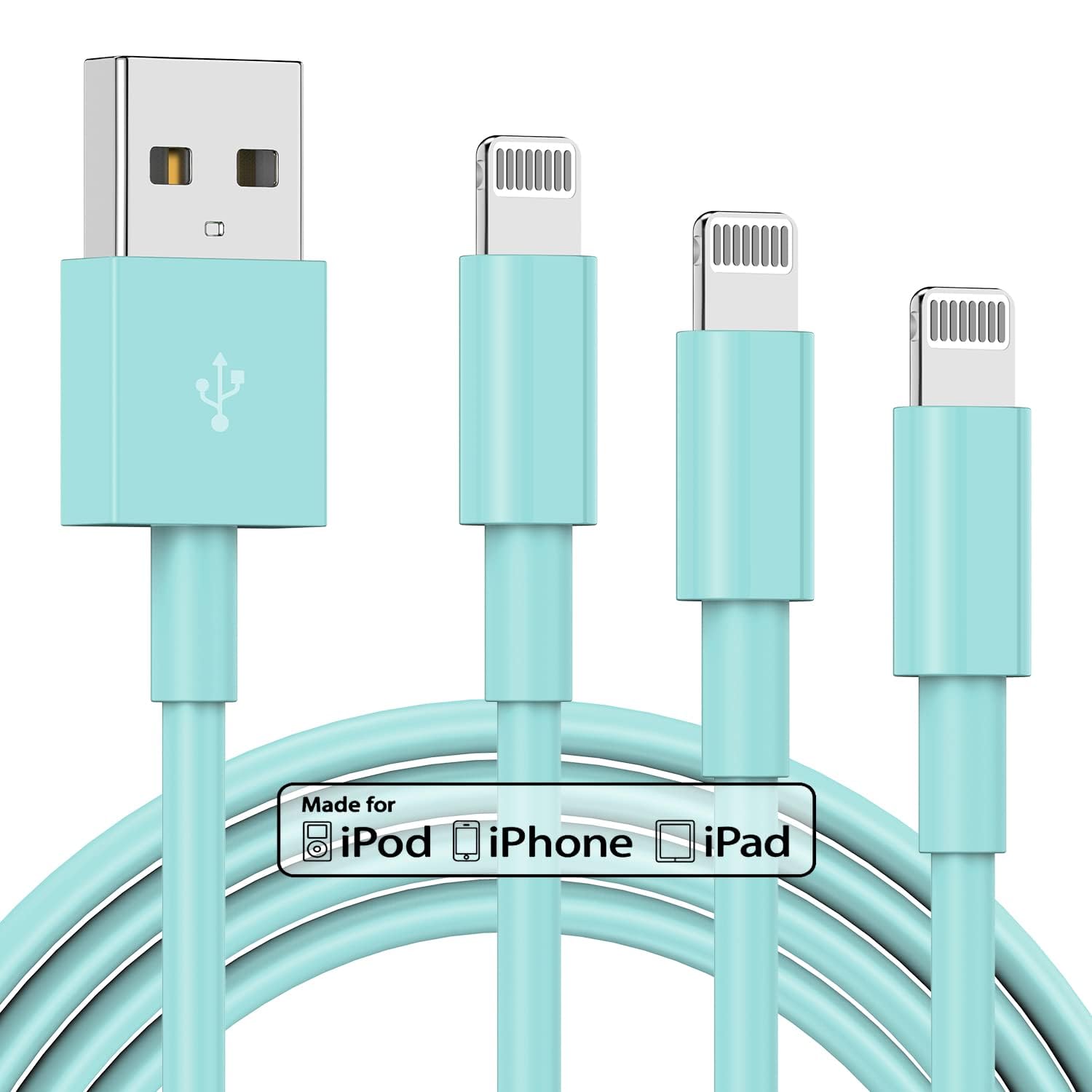 3 Pack Apple MFi Certified iPhone Charger Cable 6ft, Apple Lightning to USB Cable Cord 6 Foot, 2.4A Fast Charging,Apple Phone Long Chargers for iPhone 14/13/12/11/11 Pro/11 Max/X/XS/XR/XS Max/8/7/6 — Amazon image 13