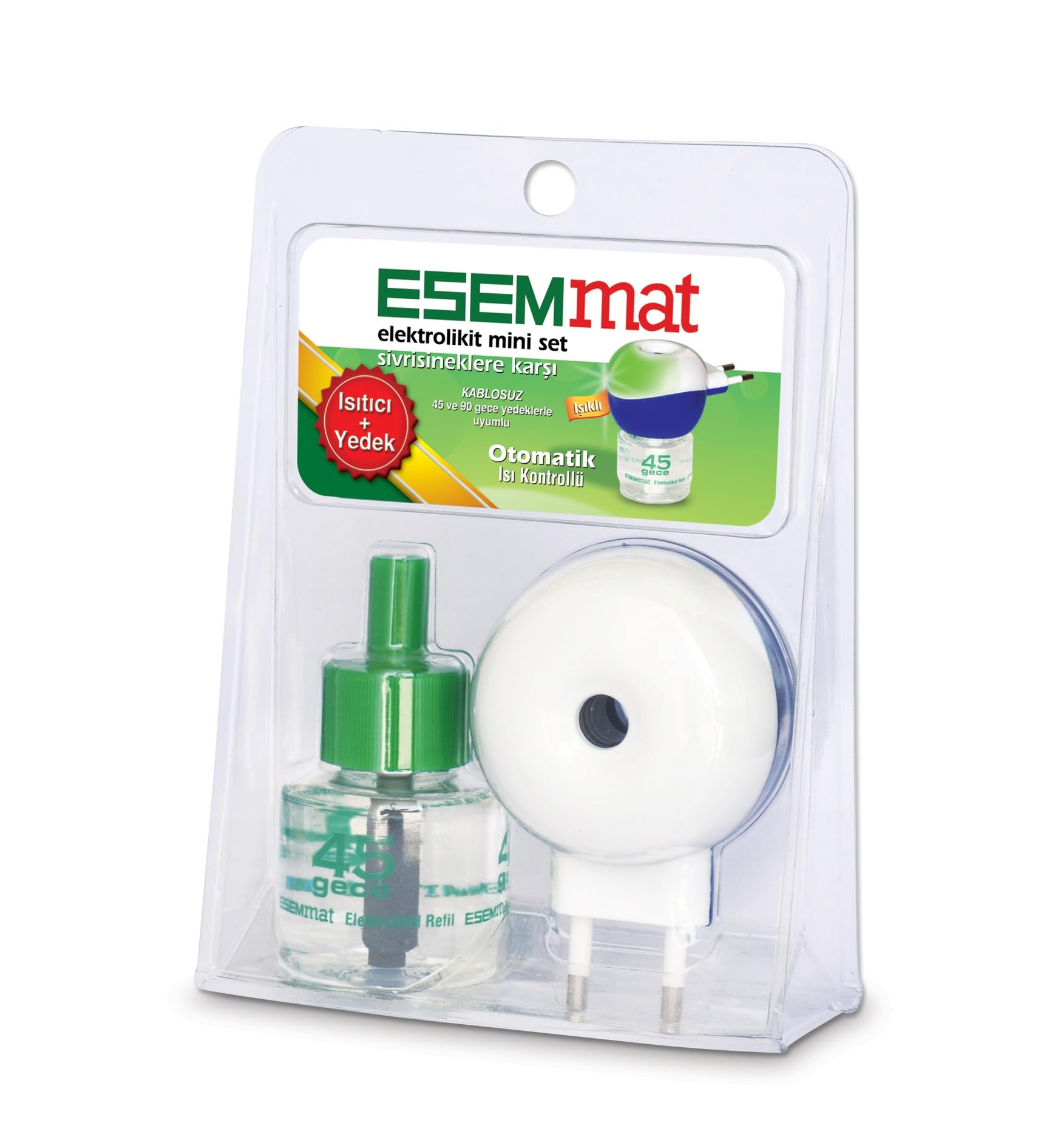 Esemmat Elektrolikit Mini Set Isıtıcı + Likit, Sivrisineklere Karşı Etkili