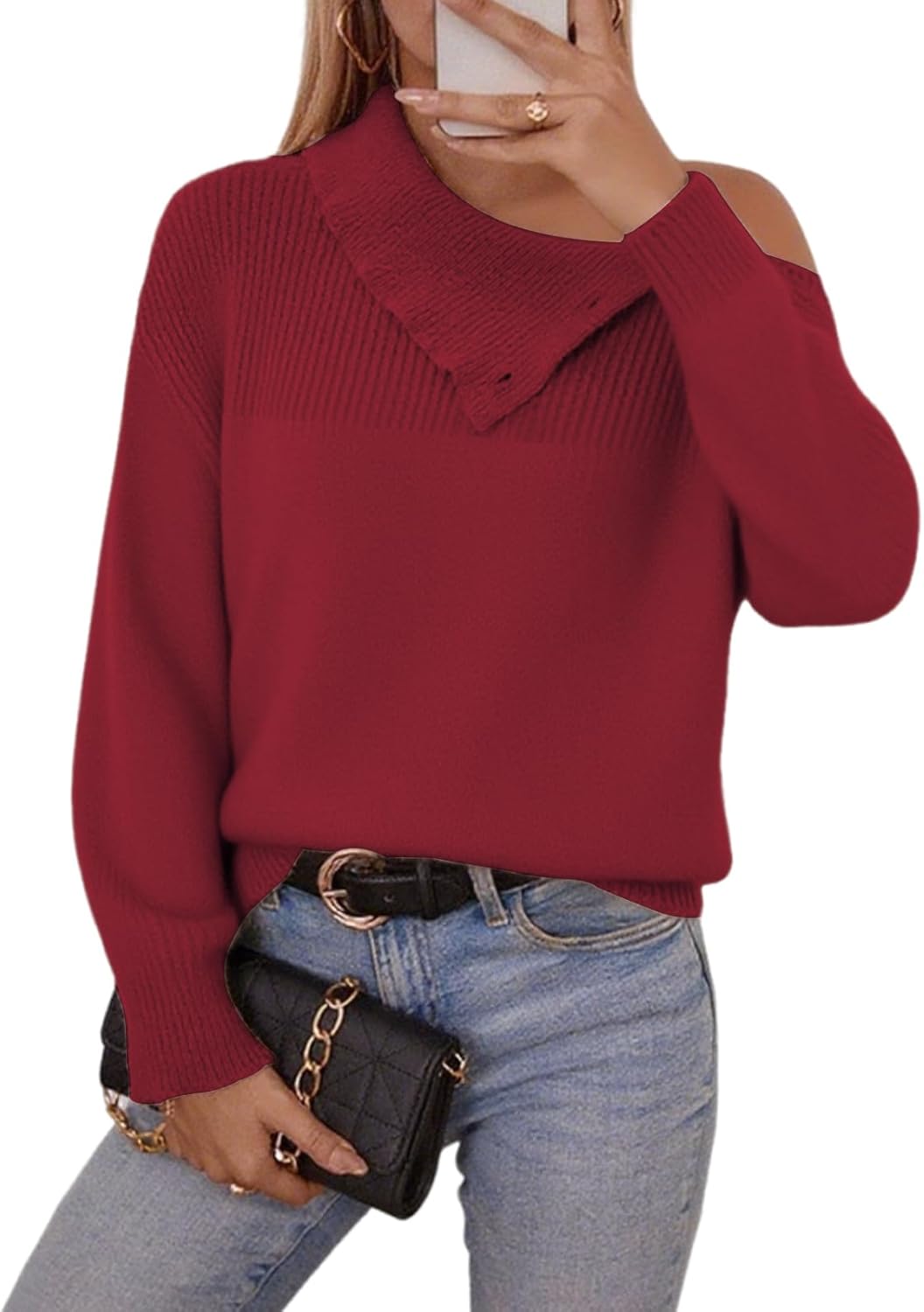 Womens Sweater Turtleneck Knit Long Sleeve Fall Fashion Jumper Cozy Pullover Tops - Image 4