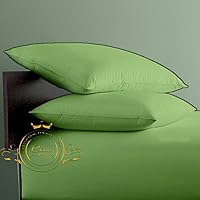 Vista 21 de Crown Collection Juego de 2 fundas de almohada blancas lisas tamaño Queen, hipoalergénicas de 600 hilos, 100% algodón egipcio, fundas de almohada