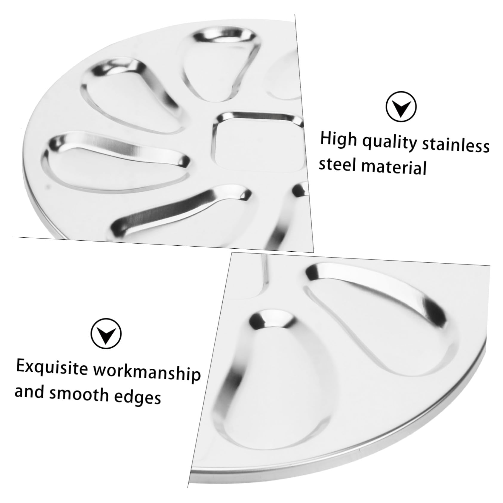 Hohopeti Plato de Acero Inoxidable para Ostras Resistente y Pulido para Restaurante Bandeja Antiadherente para Mariscos y Aperitivos Utensilio de Mesa Profesional