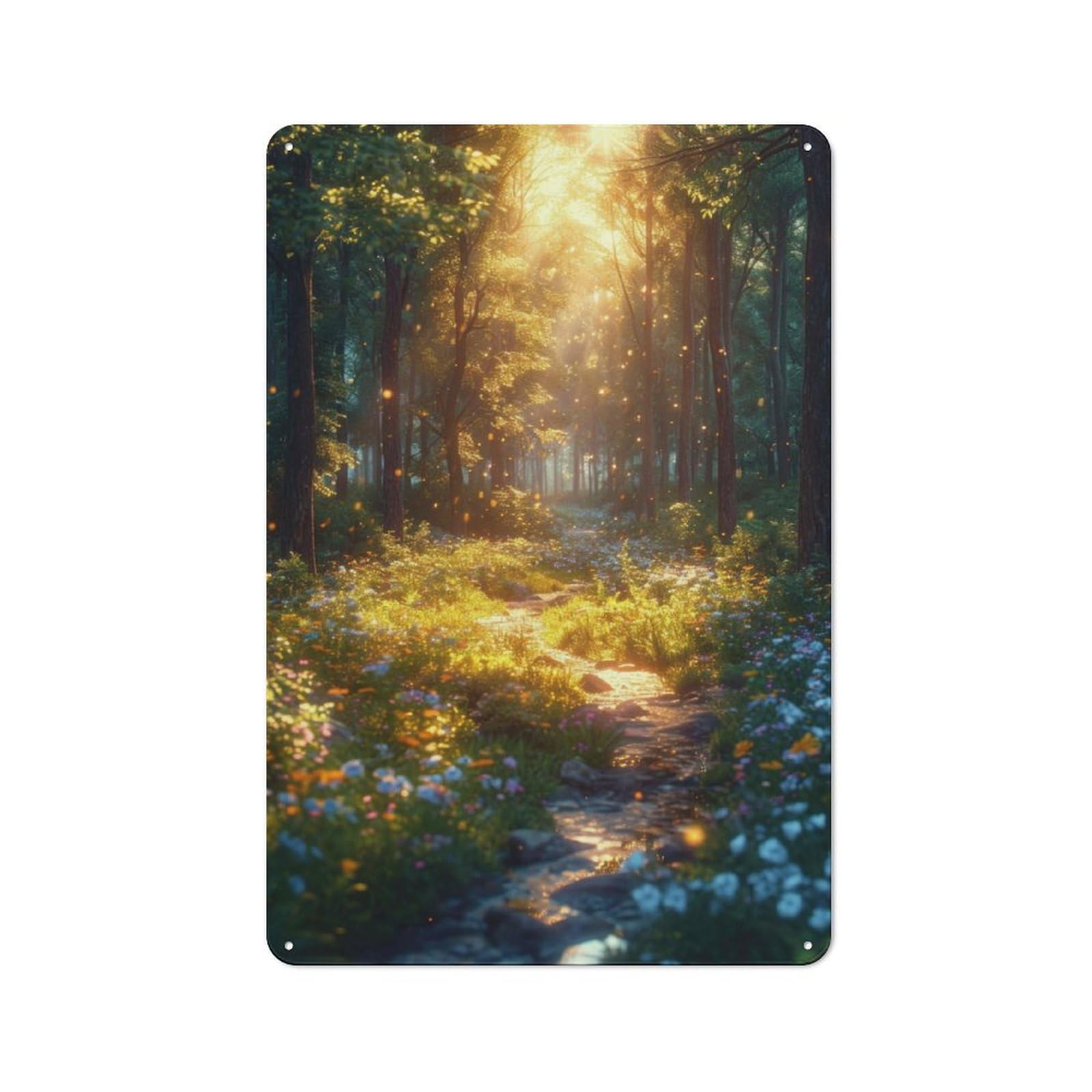 Junmoney Magical Forest Rustic Metal Sign 30X20cm For Hallway Wall, For Collectors Of Rustic Metal Wall Decor