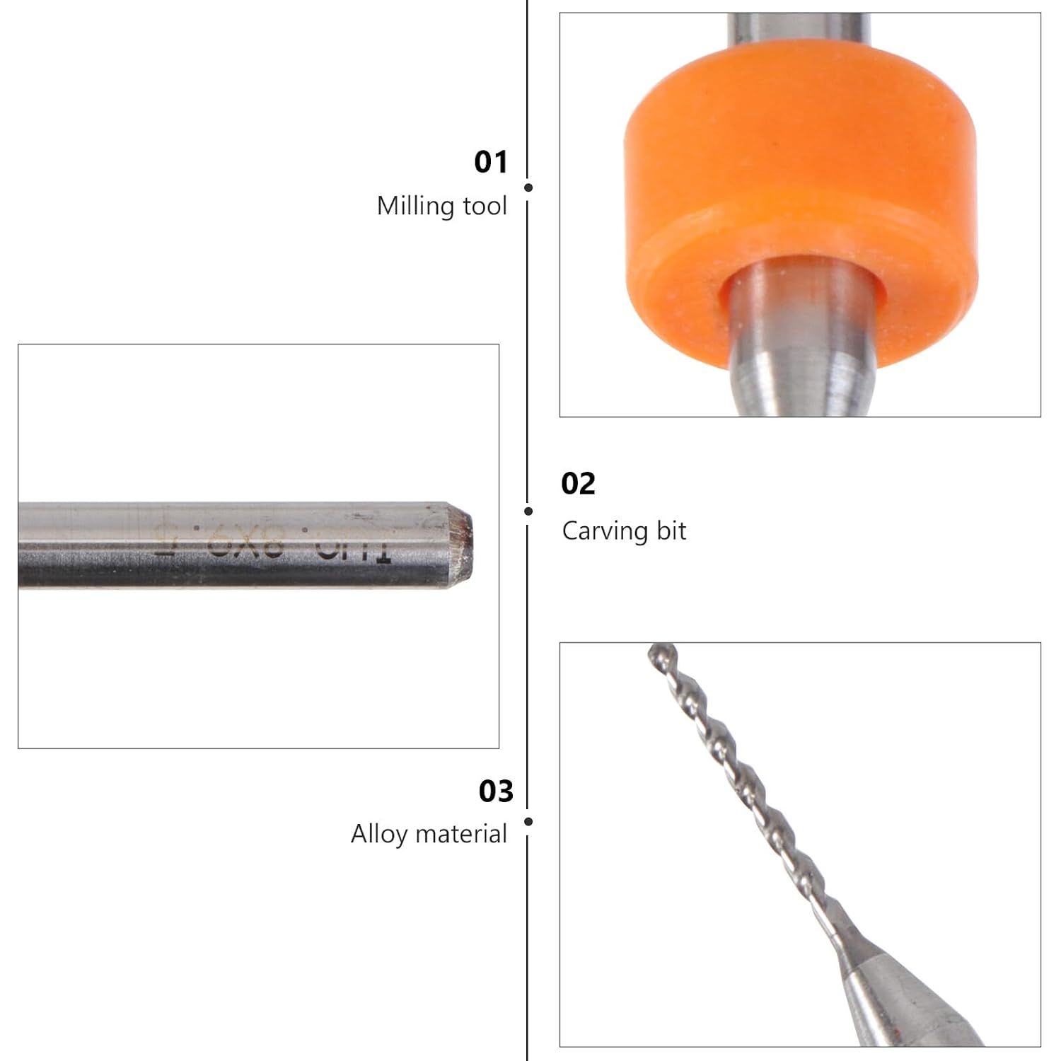 10Pcs Carbide PCB Drill Bits Set High Hardness Engraving Tools for Circuit Board Precision Milling Plastic Fiber Carbon Fiber Woodworking Random Color