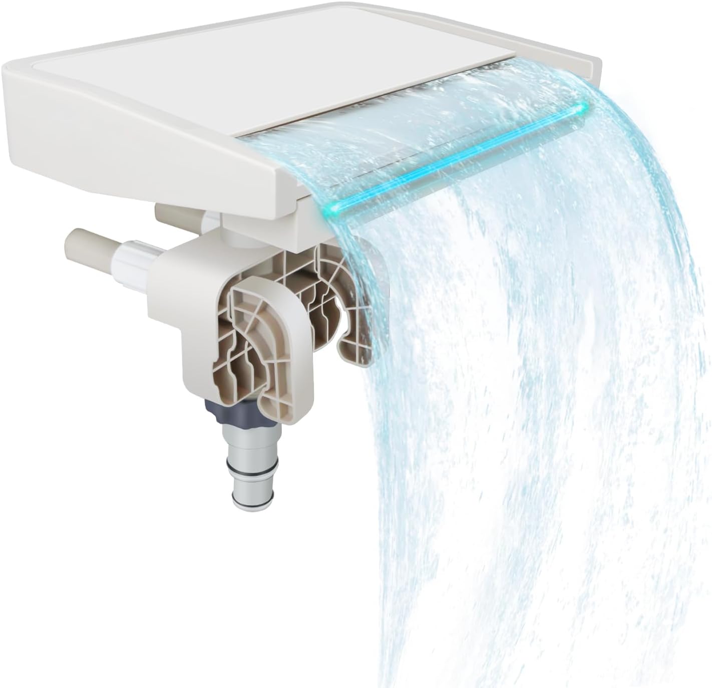 NICENICY Pool Waterfall with 7-Color LED Lights, Swimming Pool Waterfall Fountain for Above Ground Pools, Smooth Flowing Waterfall with Light for Relaxation, Fits 1.2" to 4.7" Above-ground Pool Frames