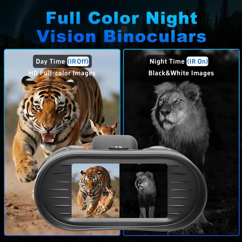 Binocolo da Caccia con Telemetro Integrato, Grande Schermo da 3,2 Pollici, Visione Notturna Digitale 4K.