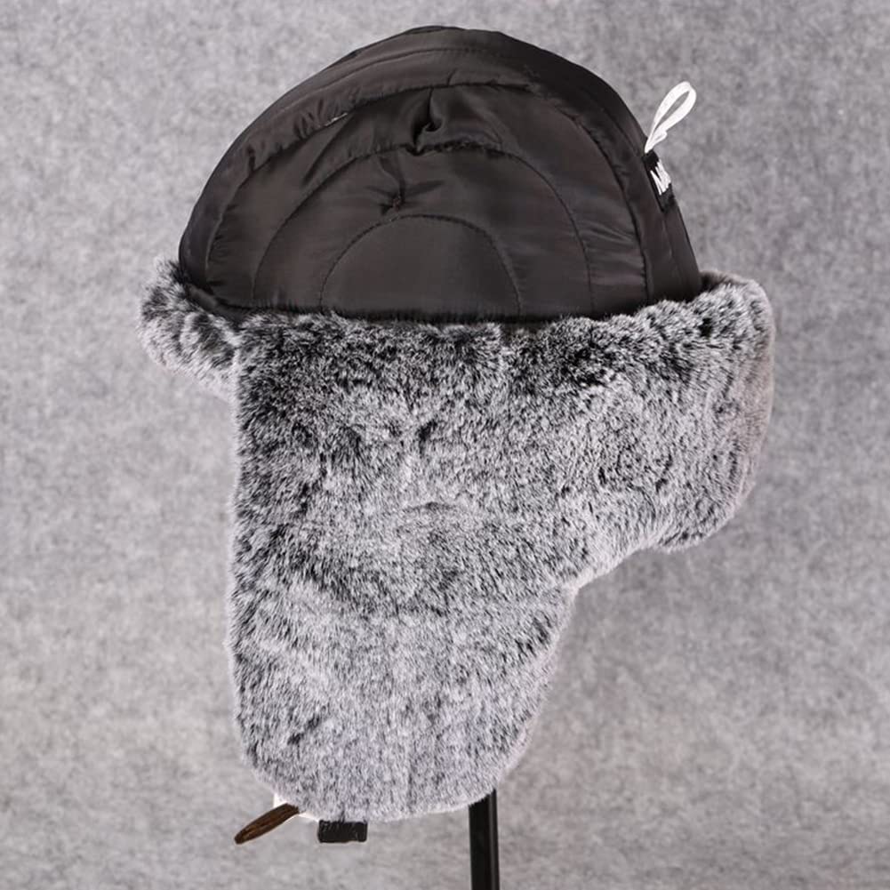 Donna/Uomo - Cappello in Pelliccia Sintetica Berretto da Aviatore con Fodera,Cappello Bomber Invernale Antivento con Paraorecchie Autunno/Inverno