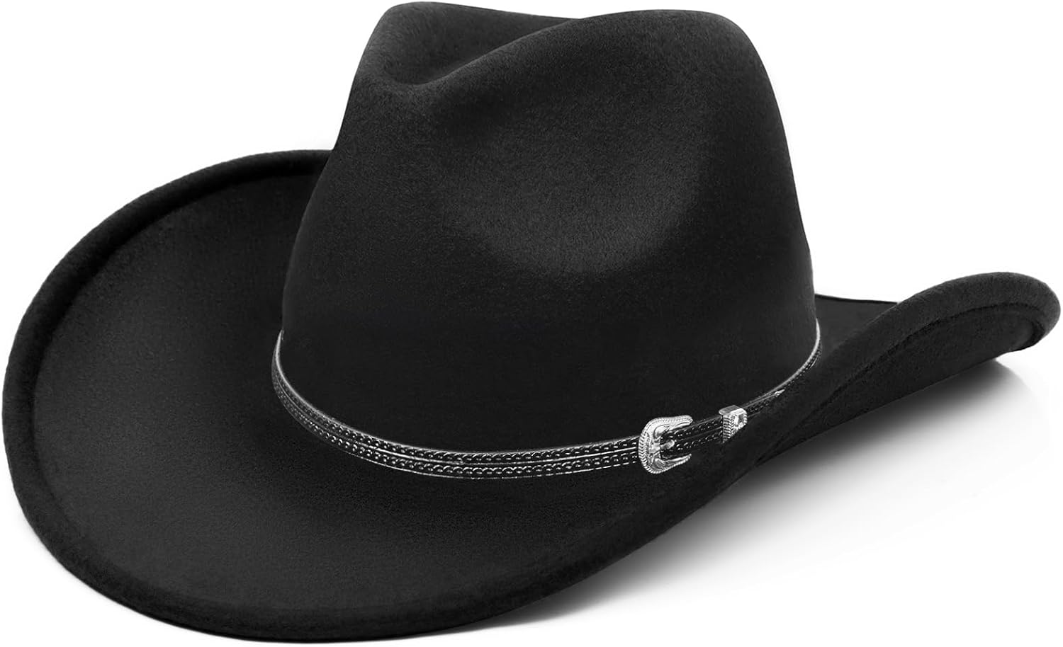 Cowboy Hat,Cowgirl Hat,Cowboy Hats for Women Men Western Cowgirl Hats White/Black