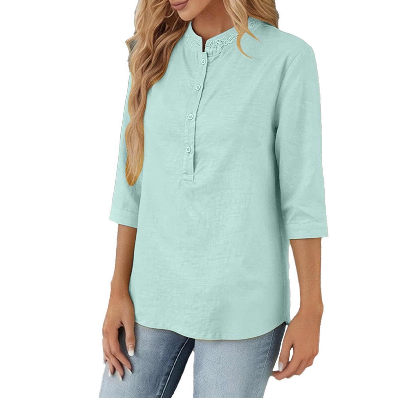 Chemise décontractée manches courtes ample pour masquer les rondeurs - 5