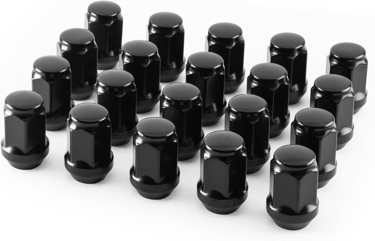 Customadeonly 20 Pieces 1.377" 35mm Close End Tuner Steel Black Lug Nuts Thread Studs 14x1.5 Hex 19 Conical Cone Seat Racing