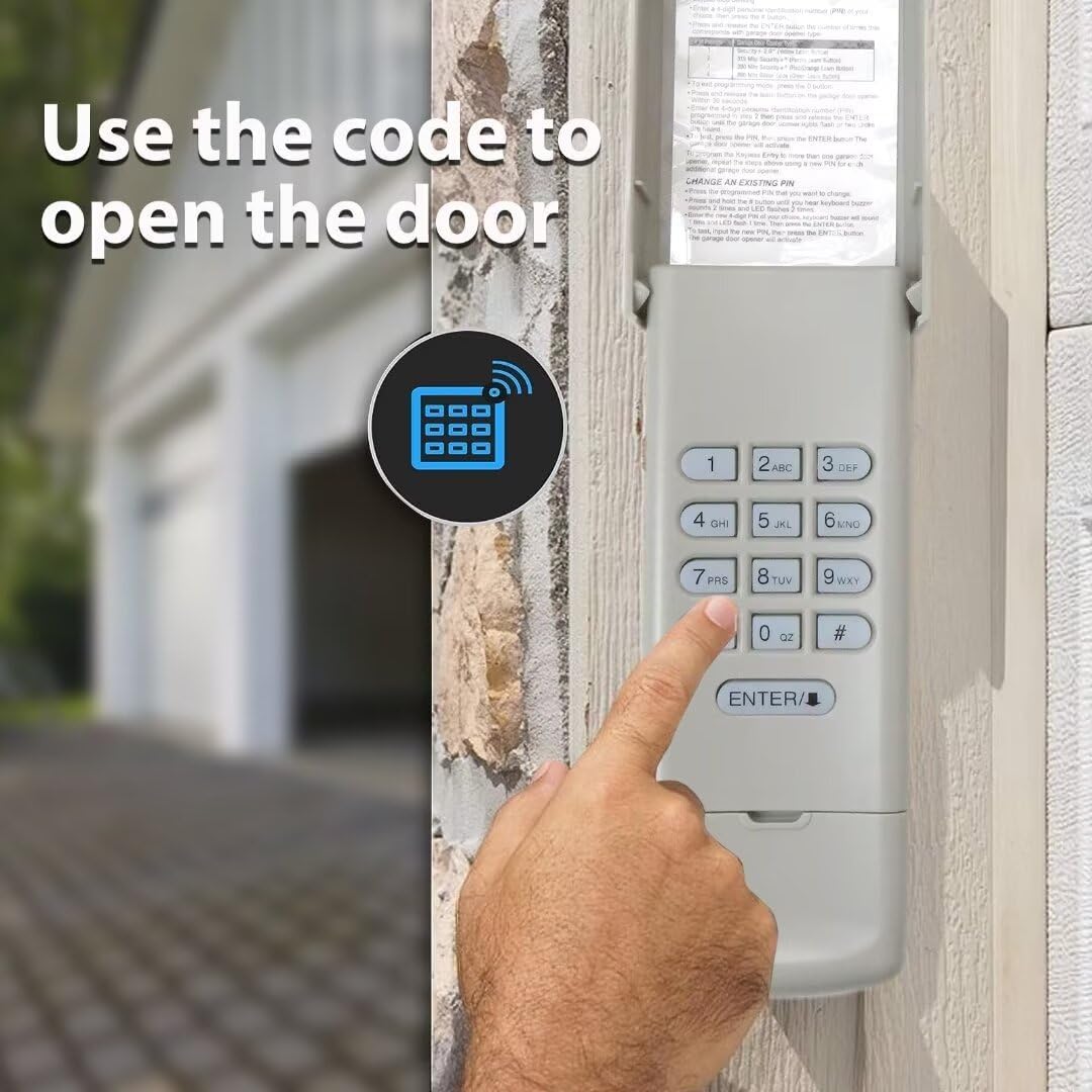 Hand pressing ENTER on XSPANDER keypad to open door