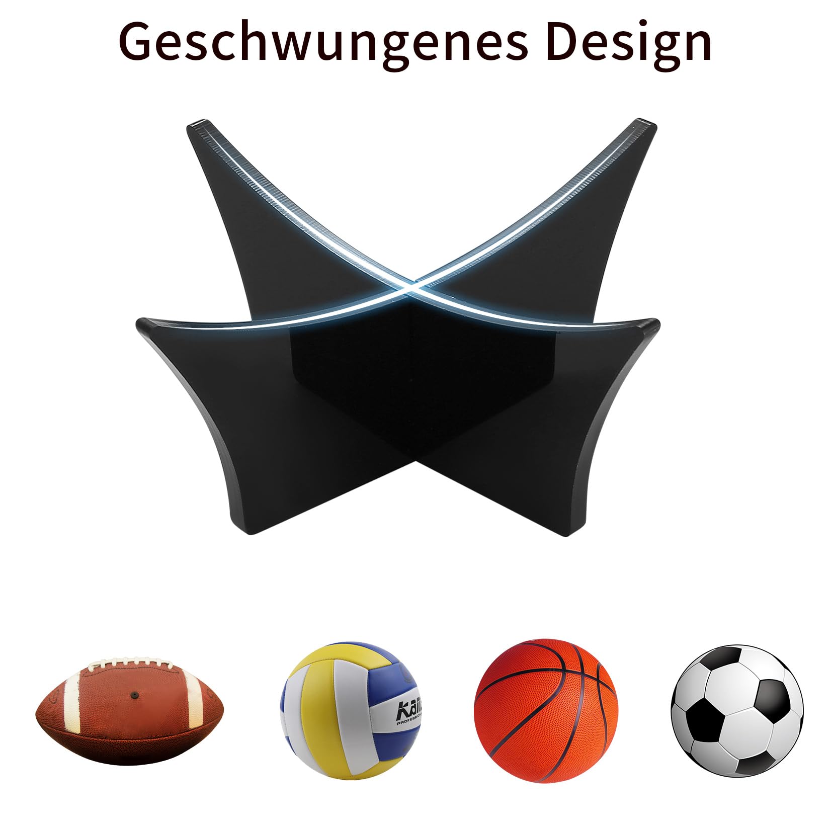 Support de Balle, 4 Pièces Support de Ballon de Football, Support de Présentoir pour Ballon de Sport en Acrylique Parent pour Basketball Volleyball Football Ballon Rugby Ball