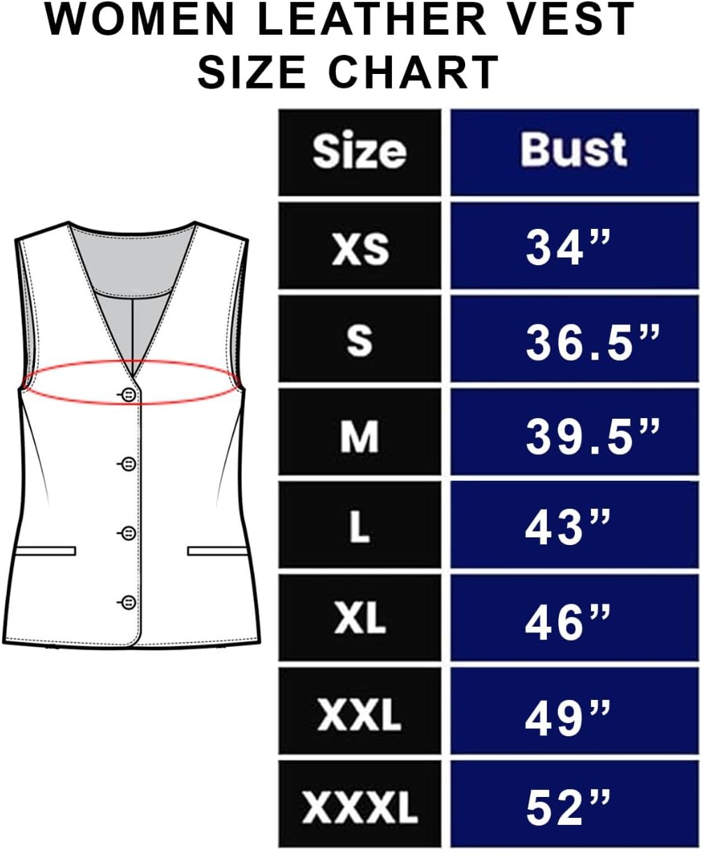 Women’s Real Lambskin Leather Vest – Slim Fit Button Down Waistcoat with Gold Buttons & Soft Lining - Image 5
