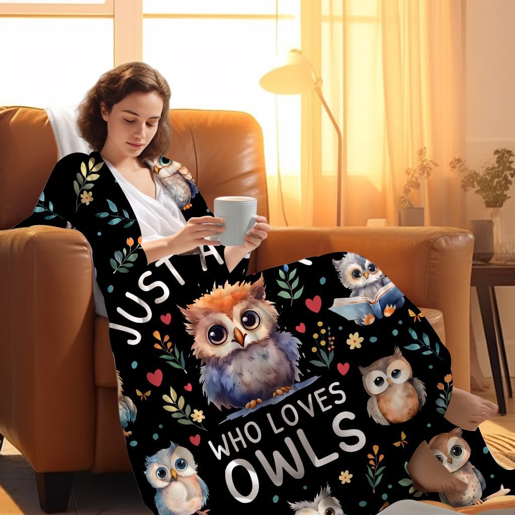 Owl Blanket Gifts for Women Mom Girls,Owls Stuff Animal Throw Blankets,Unique Owl Gifts for Owls Lovers Adults 60"x50"