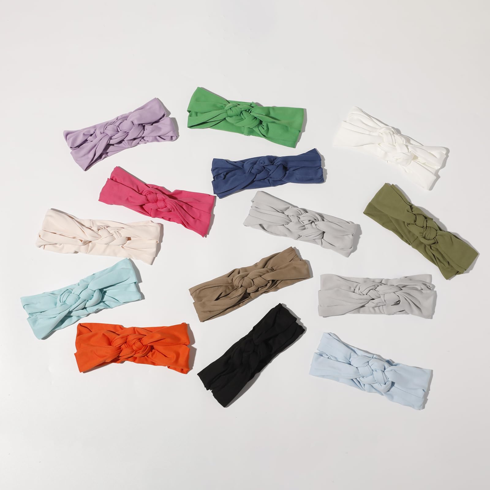 Vercret Diademas para mujer con nudo marinero, anchas, elásticas, ajustables, dobles, trenzadas, antideslizantes, bohemias, elásticas, turbantes, para yoga, entrenamiento, color sólido, 6 unidades
